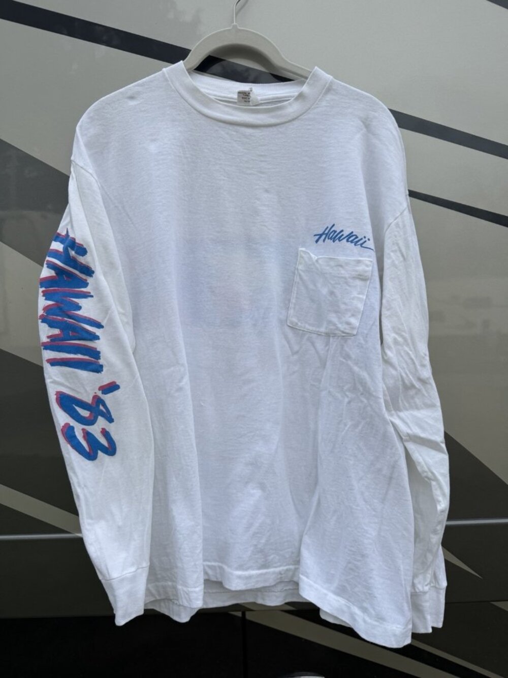 Vintage 80s Belton Hawaii surfing plumeria double-sided single stitch tshirt L